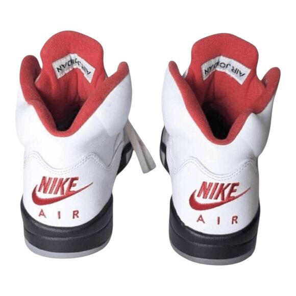 NIKE Air Jordan 5 Retro 'Fire Red Silver Tongue' Sneakers Size 8 - Picture 5 of 9